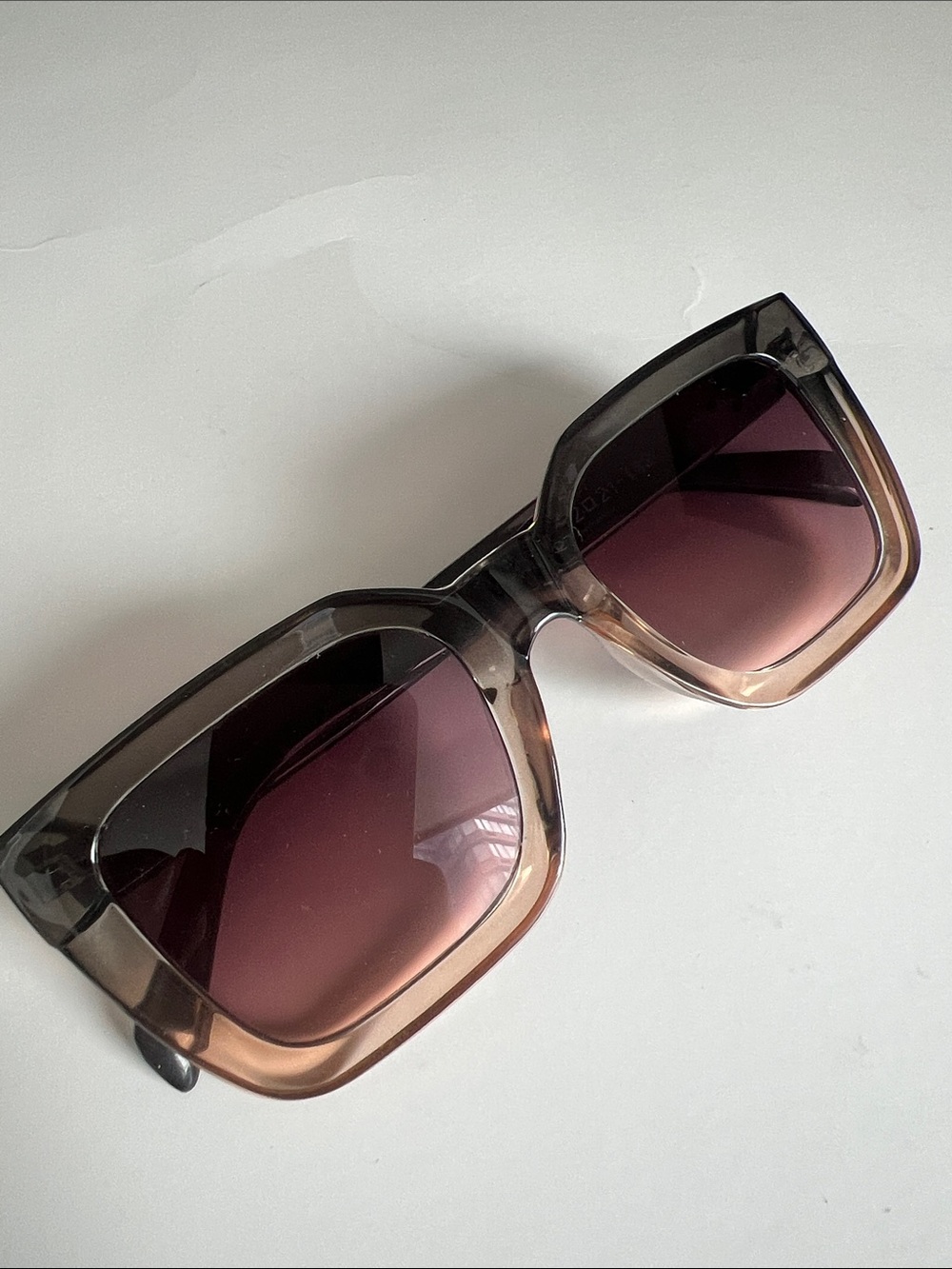 Oversized Square Gradient Sunglasses - Brown